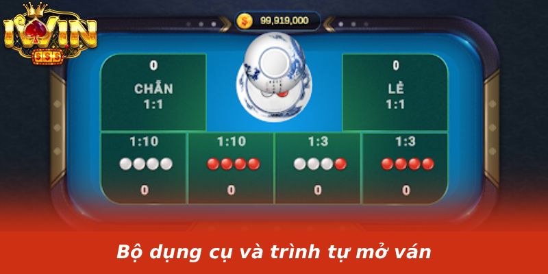 Bộ dụng cụ và trình tự mở ván