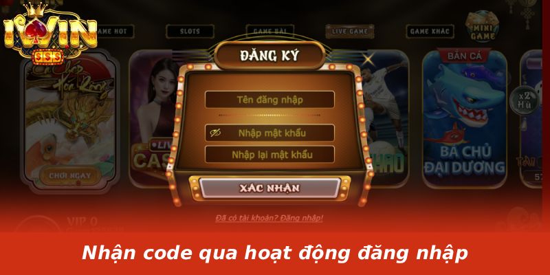 Nhận code qua hoạt động đăng nhập