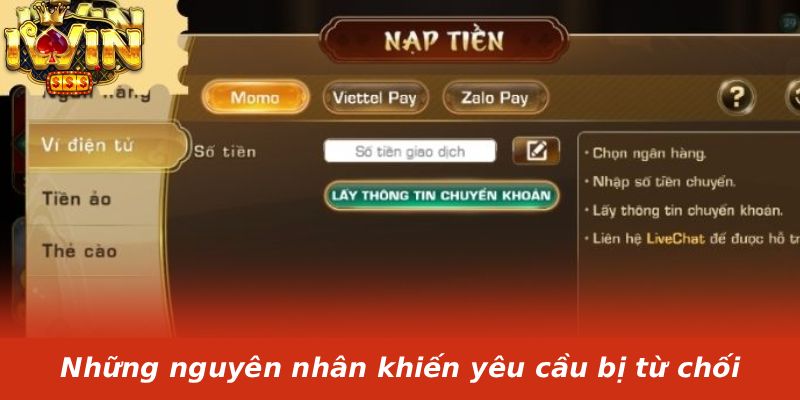 Những nguyên nhân khiến yêu cầu bị từ chối